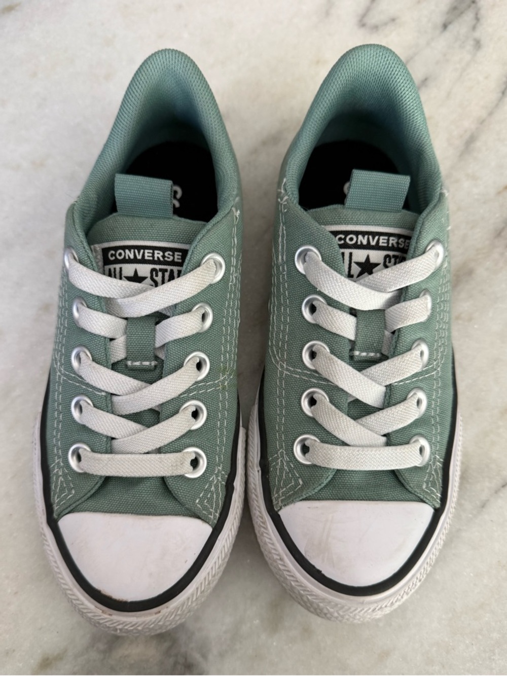 Converse Kids Low Top Sneakers in Sage Green with White Accents